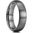 thumbnail image 1 of King Will 8mm Men's Tungsten Wedding Band Engagement Rings Gunmetal Domed Matte Brushed Comfort Fit, Size 12, 1 of 6