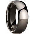 thumbnail image 1 of King Will Basic 8mm Tungsten Carbide Wedding Band for Men Women Gunmetal Domed High Polish Ring Comfort Fit Size 12, 1 of 4