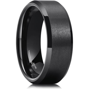 8mm Gold Edging King Will BASIC 8mm Silver Tungsten Carbide Wedding Ring for Men Women ...