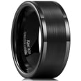 thumbnail image 1 of King Will Basic Men's 10mm Brushed Tungsten Carbide Wedding Band Black Pipe Cut Ring Matte Finish Polished Edge Comfort Fit Size 14, 1 of 7