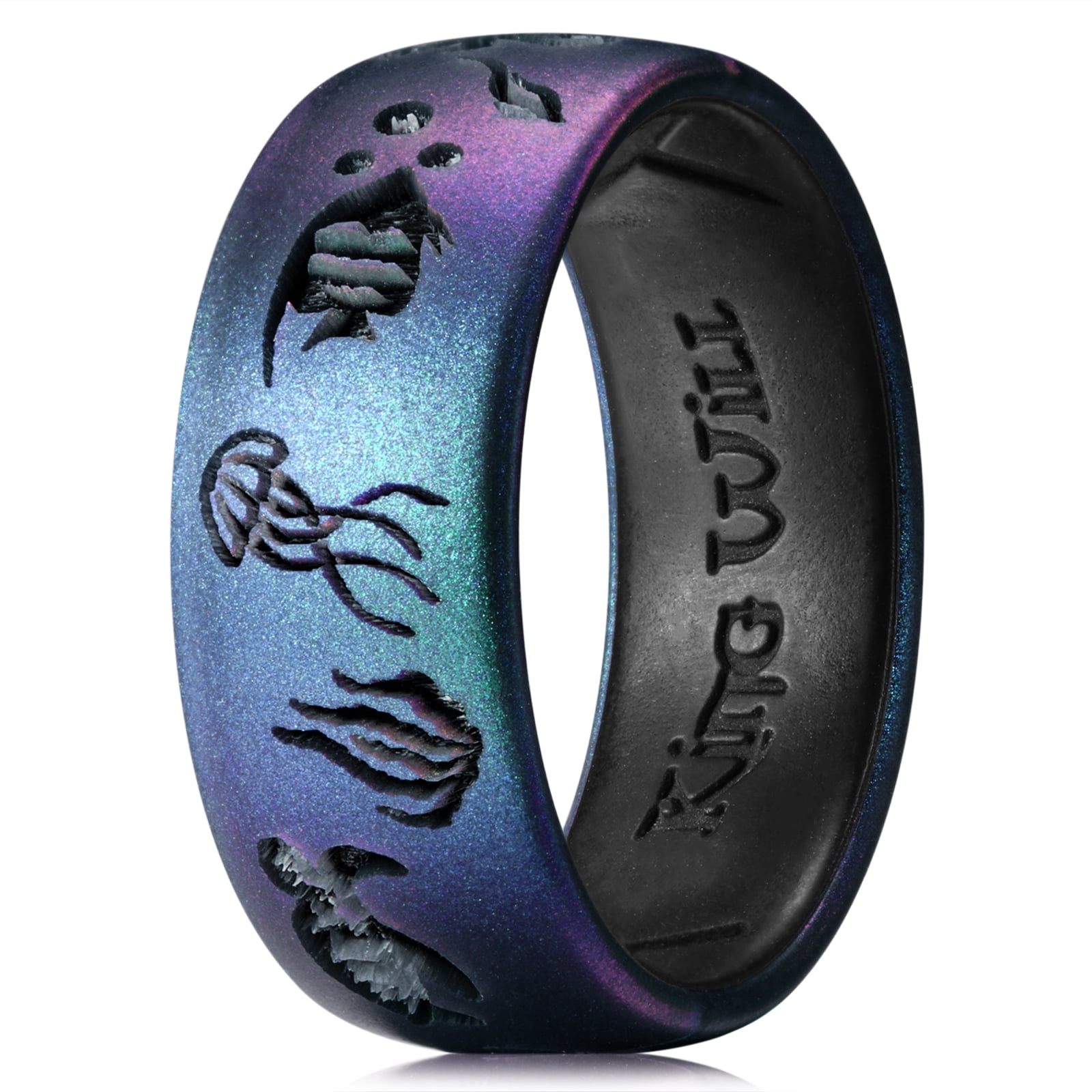 King Will Breathable Silicone Ring for Men Women, Ocean Silicone