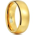 thumbnail image 1 of King Will GLORY Men's 8mm Tungsten Carbide Ring Gold Plated Domed Polished Finish Wedding Band Comfort Fit Size 13, 1 of 7