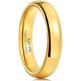 thumbnail image 1 of King Will Glory Men's 4mm Tungsten Carbide Ring Gold Plated Rose Gold Plated Domed Polished Finish Wedding Band Comfort Fit Size 8, 1 of 7