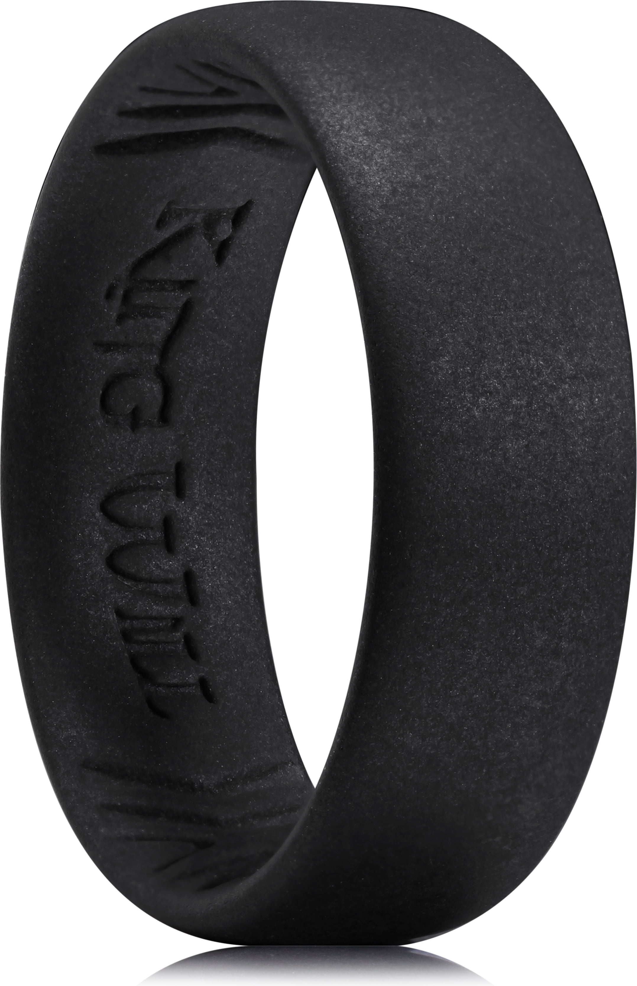 King Will Men's Silicone Wedding Band - 1.8mm Ultra Thin Ring Black ...