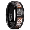 King Will 8mm Men's Titanium Wedding Band, Cross Design, Black with King Will 8mm Men's Titanium Wedding Band, Cross Design, Black with