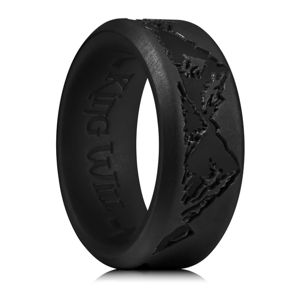 King Will Silicone Rings for Men with Unique Mountain Patterns Design King Will Silicone Rings for Men with Unique Mountain Patterns Design