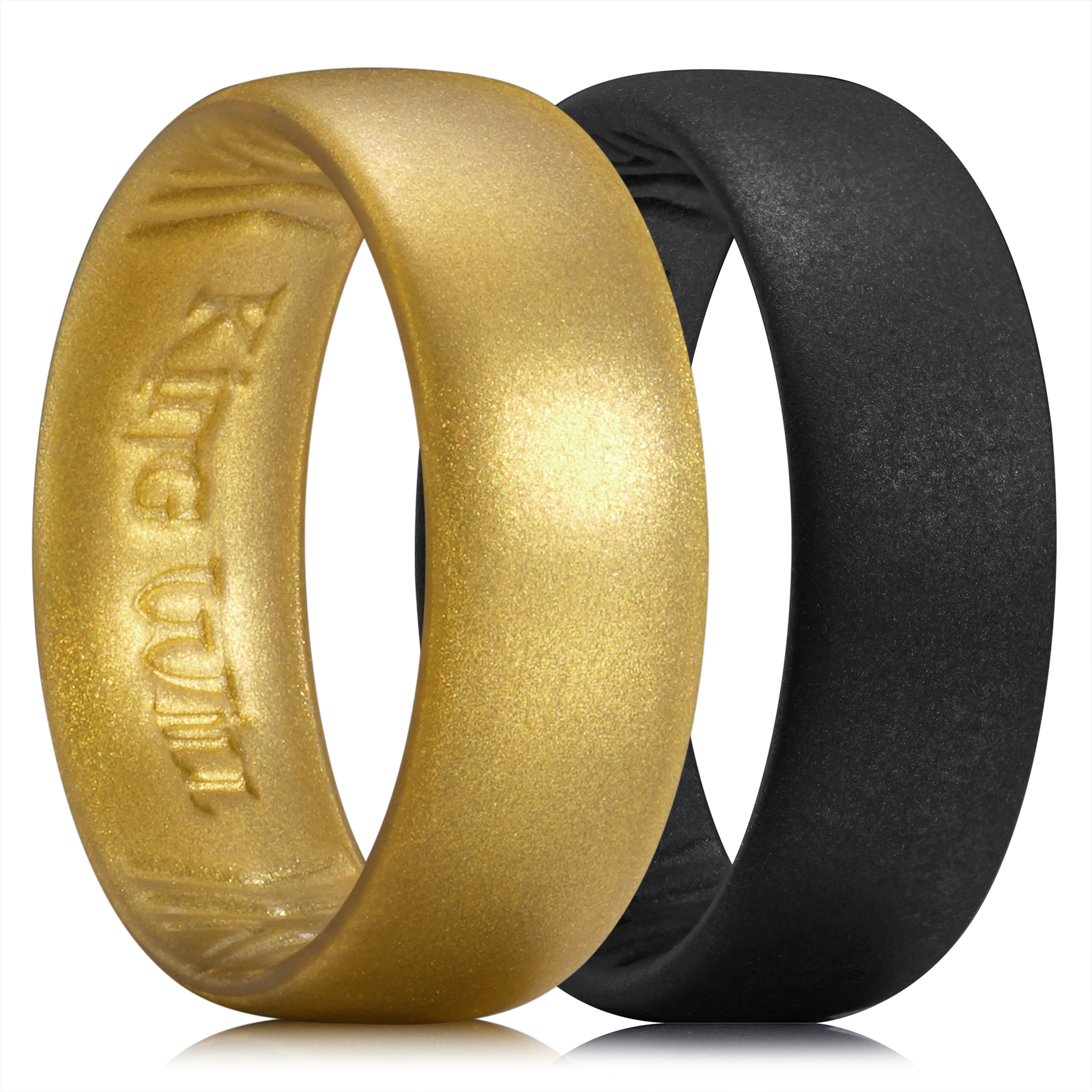 Produktbild von Personalisierte Herren Silikon Ehering Band Gravierte Flexible Hypoallergen Sicherheits Gummi Moderne Sportliche Activewear, Geschenk Für Ihn