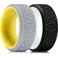 thumbnail image 1 of King Will Silicone Wedding Rings For Men, Rubber Wedding Bands with Celtic Knot Pattern 2 Pack, 8mm Wide 2.2mm Thick, Comfort Fit Size 8, 1 of 7