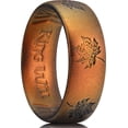 thumbnail image 1 of King Will Silicone Wedding Rings For Men Women, 6.6mm Wide 1.8mm Ultra Thin Maple Leaf Design Rubber Wedding Bands, Dark Orange, Breathable Comfort Fit Size 11, 1 of 7