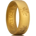 thumbnail image 1 of King Will Silicone Wedding Rings For Men Women, 6.6mm Wide 1.8mm Ultra Thin Maple Leaf Design Rubber Wedding Bands, Gold, Breathable Comfort Fit Size 8, 1 of 7