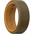 thumbnail image 1 of King Will Silicone Wedding Rings for Men, Unique Inner Design, Rubber Wedding Engagement Ring, 8mm Wide, 2.2mm Thick, Brown&Coffee, Size 7, 1 of 7