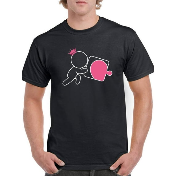 King With Heart Puzzle T-Shirt Men -Smartprints Designs, Male 5X-Large
