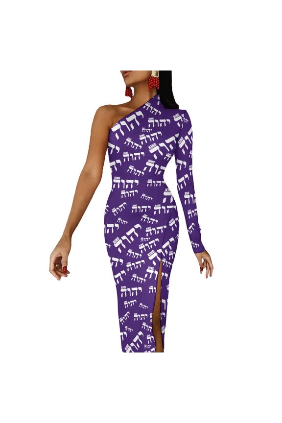 King YAHWEH Luxe II Half Sleeve Slit Dress