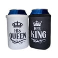 thumbnail image 1 of King and Queen Can cooler (pack of 2), Wedding Can Cooler- Slim can sleeve - mr mrs - gift wedding…, 1 of 3