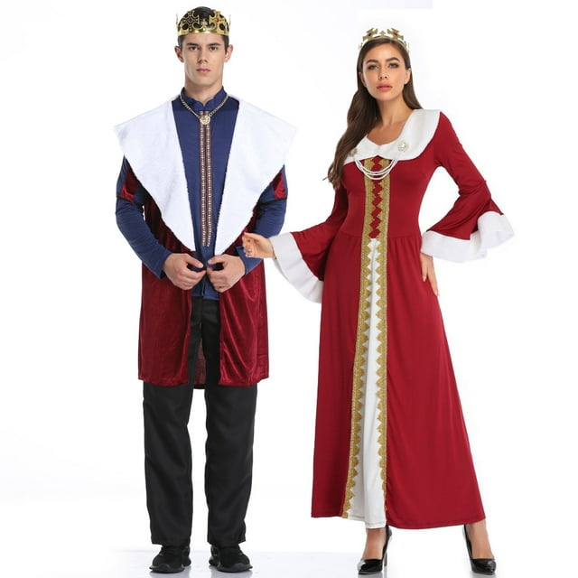 King and Queen Costume Christmas Halloween Couple Costumes for Adults