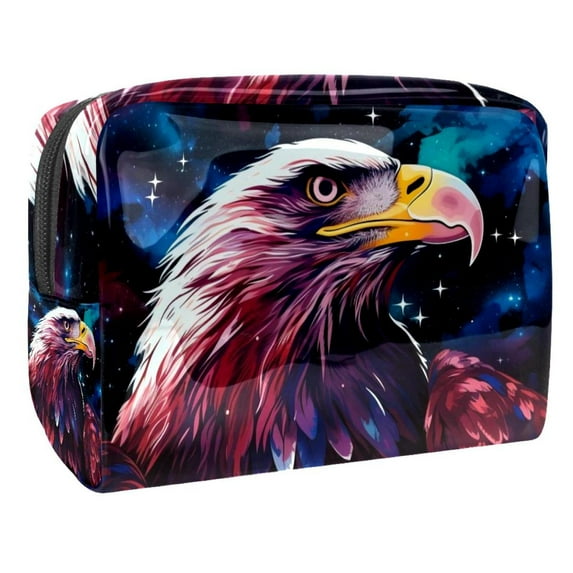 Bird Waterproof Printed PVC Cosmetic Makeup Bag Pouch Large Travel Quilted Toiletry Bag for Women and Girls