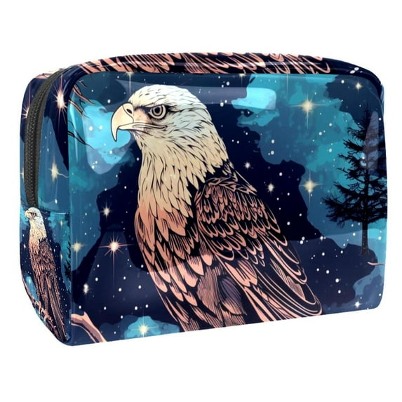 BirdPVC Cosmetic Storage Bag with Zipper, Printed Design -Makeup Bag, Small Coin Pouch, Makeup Organizer Cosmetic Storage Box for Ladies and Girls- Ideal for Travel and Daily Use