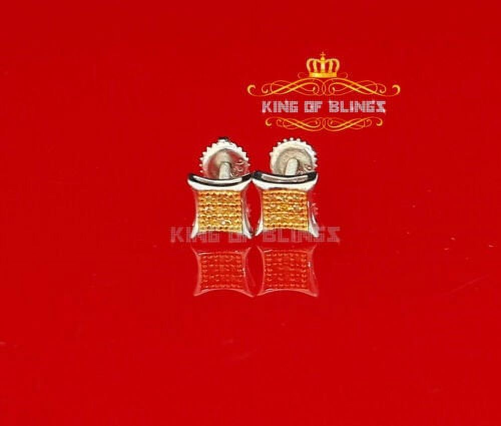 King of Bling's 0.05ct Diamond 925 Sterling Silver White Stud Women's/ Men's Kite Shape Earrings