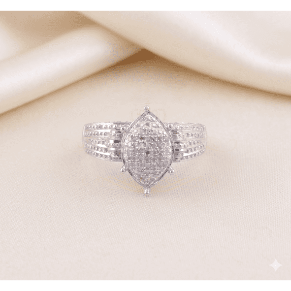 King of Ring Marquise White Diamond Rings 0.1 ct. t.w. 925 Sterling, Sterling Silver