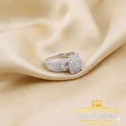 King of Blings 0.10CT Real Diamond 925 Sterling White Silver Fashion Round Womens Ring Sz 7