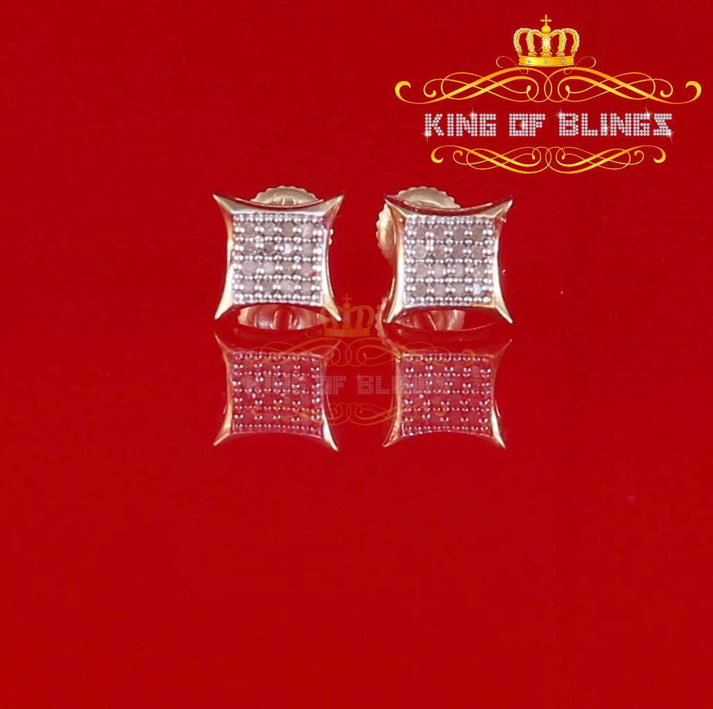 King of Bling's 0.10ct Diamond 925 Sterling Silver For Women's & Men's Yellow Kite Stud Earrings