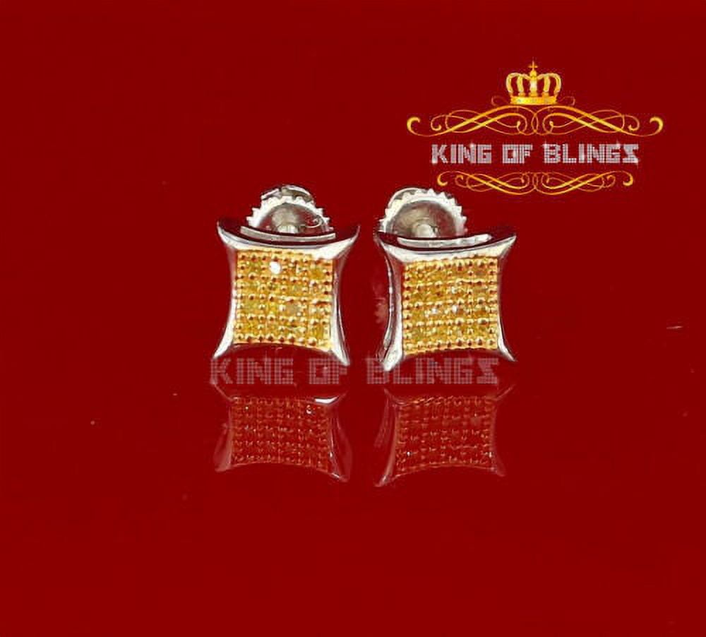 King of Bling's 0.10ct Diamond 925 Sterling Silver White Kite Stud Earrings For Men's / Women's