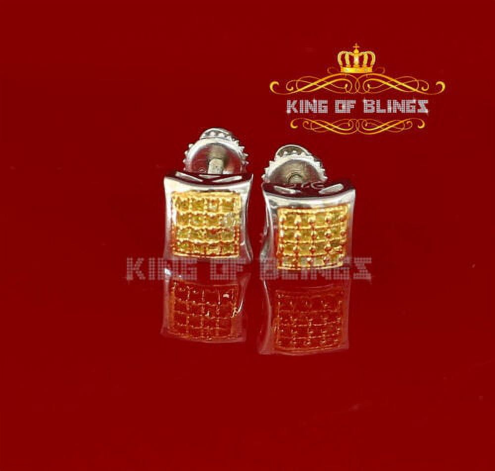 King of Bling's 0.10ct Diamond 925 Sterling Silver White Kite Stud Earrings For Women's & Men's