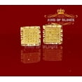 thumbnail image 1 of King of Bling's 0.10ct Diamond 925 Sterling Silver Yellow For Women's Square Collection Earrings, 1 of 8