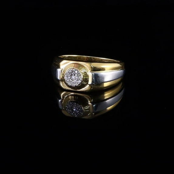 King of Bling's 0.25CT Real Diamond 925 Sterling White Silver Men's Ring Size 12 Round Shape