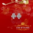 thumbnail image 1 of King of Bling's 0.25ct Diamond 925 Sterling White Silver Women's & Men's Club Suit Earrings, 1 of 12