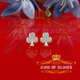thumbnail image 1 of King of Bling's 0.25ct Diamond 925 Sterling Yellow Silver Women's & Men's Club Suit Earrings, 1 of 12