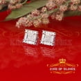 thumbnail image 1 of King of Bling's 0.30ct Diamond 925 White Silver Hip Hop Square Earrings For Women's & Men's, 1 of 12