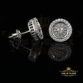 thumbnail image 1 of King of Bling's 0.52ct Cubic Zirconia 925 White Sterling Silver Women's Hip Hop Round Earrings, 1 of 1