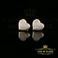thumbnail image 1 of King of Bling's 10K Real Yellow Gold Real Diamond 0.25CT Men's/Women's Stud Micro Heart Earring, 1 of 12