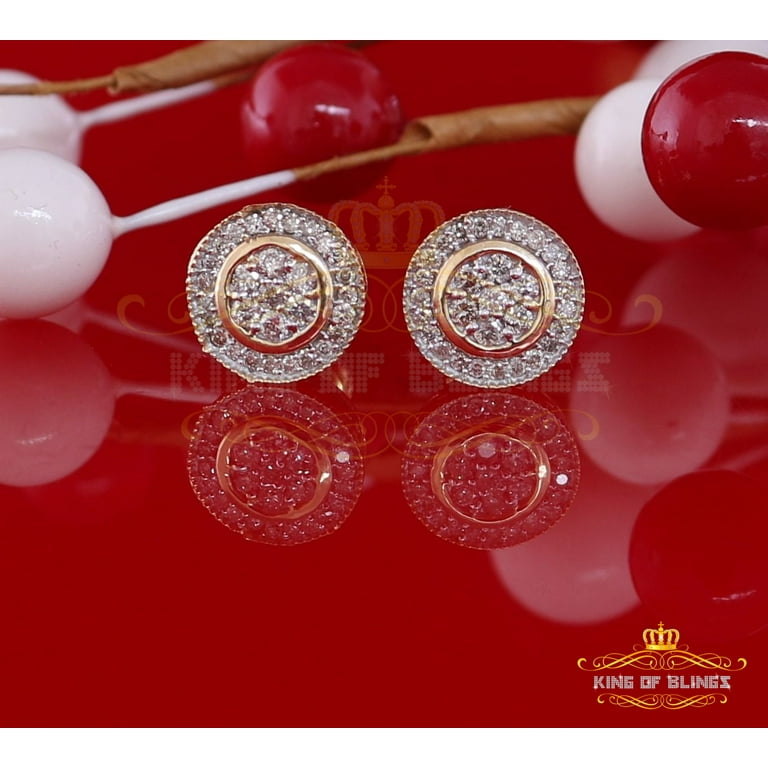 MEN'S STUD EARRINGS 0.50CT ROUND DIAMOND 10K YELLOW GOLD MEN'S STUD EARRINGS 0.50CT ROUND DIAMOND 10K YELLOW GOLD