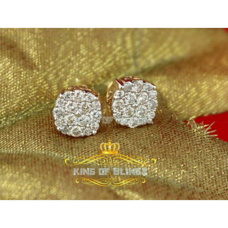 MEN'S STUD EARRINGS 1.00CT ROUND DIAMOND 10K YELLOW GOLD MEN'S STUD EARRINGS 1.00CT ROUND DIAMOND 10K YELLOW GOLD