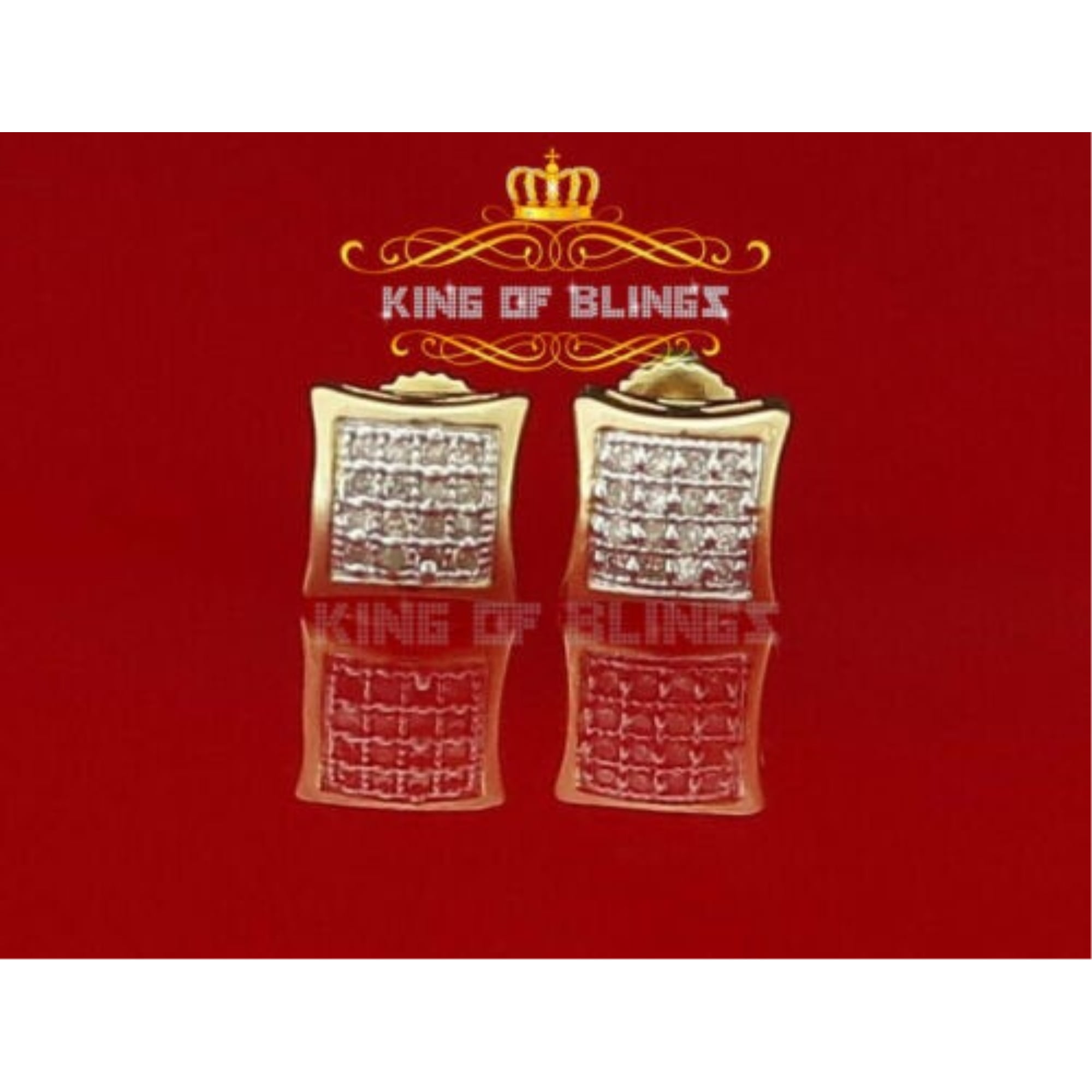 King of Bling's 10K Yellow Gold Real Diamond 0.10CT Mens /Womens Studd