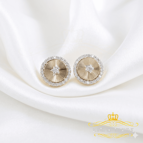 King of Bling's 2.50 ct VVS 'D' Moissanite Mens/Womens 925 Silver Yellow Stud Earrings