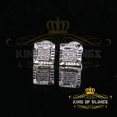 thumbnail image 1 of King of Bling's 925 Sterling Silver 0.05ct Diamond White Square Earring For Men's / Women's, 1 of 12