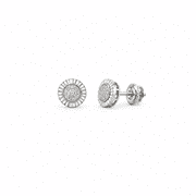 King of Blings 925 Sterling Silver 0.05ct Diamond White Stud For Womens Style Round Earrings