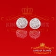 thumbnail image 1 of King of Bling's 925 Sterling Silver 0.15ct Diamond For Women's/ Men's White Stud Circle Earrings, 1 of 12