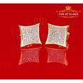 thumbnail image 1 of King of Bling's 925 Sterling Silver 0.33ct Diamond Kite Earrings For Women's & Men's Yellow Stud, 1 of 11