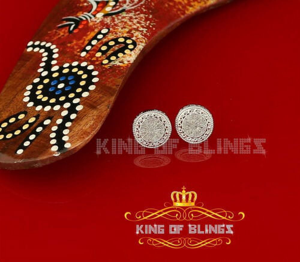 King of Bling's 925 Sterling Silver White Hip Hop 0.33ct Diamond Men's/ Women's Stud Earrings
