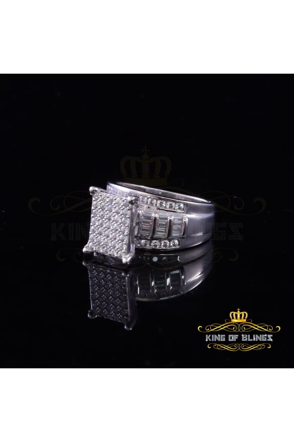 King of Bling's 925 Sterling White 2.25ct Cubic Zirconia Silver Cinderella Women's Ring size 8