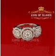 thumbnail image 1 of King of Bling's 925 Sterling White Silver Flower 7 stone Shaped 2.50ct CZ Womens Ring Size 7, 1 of 10