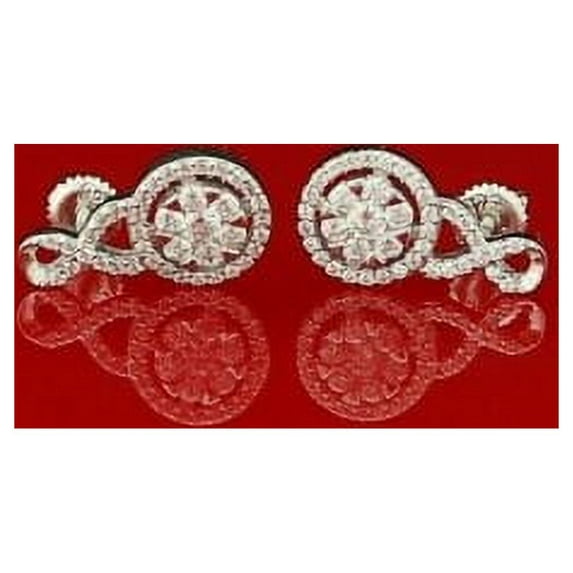 King of Bling's 925 White Sterling Silver Cubic Zirconia Women's & Men's Hip Hop Stud Earring