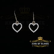 King of Blings 925 Yellow Silver 0.88ct Cubic Zirconia For Womens Dangling Heart Stud Earrings