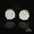 thumbnail image 1 of King of Bling's 925 Yellow Silver Screw Back 1.44ct Cubic Zirconia Round Earrings For Ladies, 1 of 11