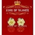 thumbnail image 1 of King of Bling's 925 Yellow Silver Sterling 1.50ct Cubic Zirconia Hip Hop Floral Women's Earrings, 1 of 1
