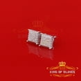 thumbnail image 1 of King of Bling's Aretes Para Hombre 925 Silver 0.15ct Diamond Women & Men Square White Earrings, 1 of 12